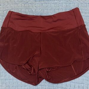 Women's Burgundy Lulu 2.5 inch High Waisted Shorts